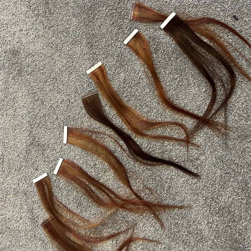 Salon qualify, human hair, never used, reusable tape-in extensions.